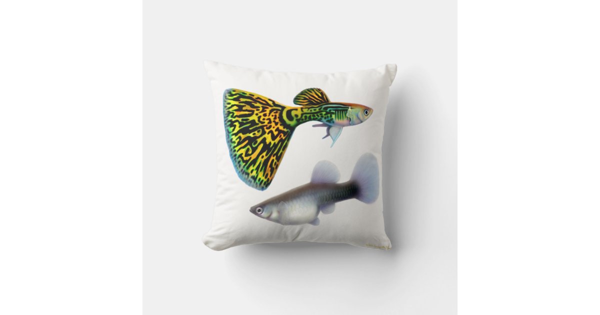 Snakeskin Cobra Fancy Guppy Fish Pillow