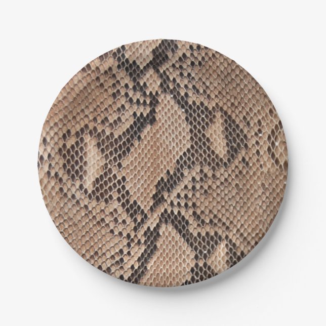 Snakeskin Pattern Cool Animal Print Paper Plates (Front)