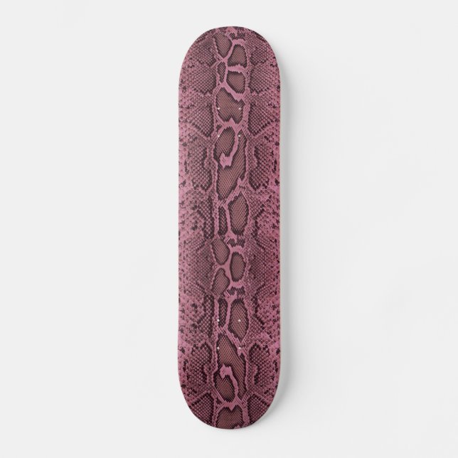 Snakeskin pink skateboard deck (Front)