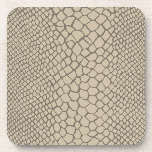 Snakeskin Taupe Animal Print Adventure Chic Cool Beverage Coaster