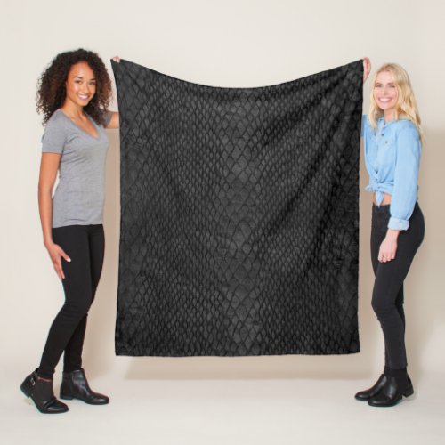 Snakeskin Texture Black Fleece Blanket