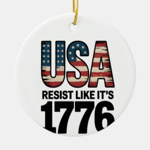 Snakin' Like It's 1776 Ceramic Ornament