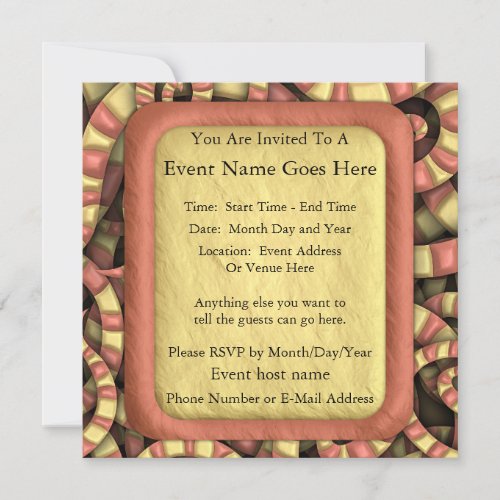 Snaky Spirals Invitation