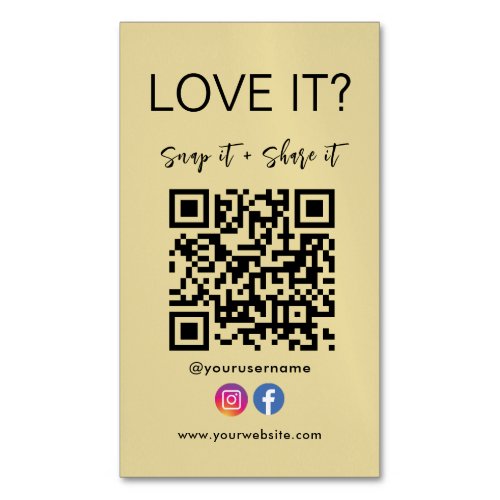 Snap And Share Qr Code Facebook Instagram Business Card Magnet