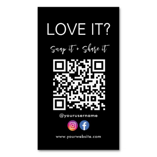 Snap And Share Qr Code Facebook Instagram Business Card Magnet