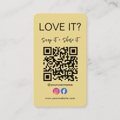 Snap And Share Qr Code Facebook Instagram Logo Business Card