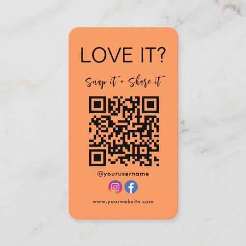 Snap And Share Qr Code Facebook Instagram Logo Business Card