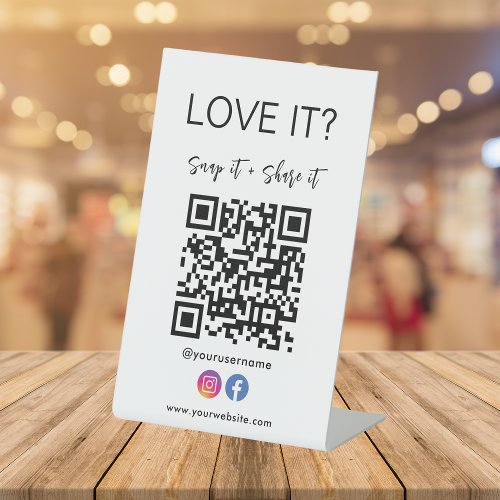 Snap And Share Qr Code Facebook Instagram Pedestal Sign