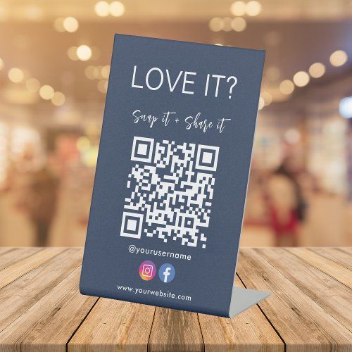 Snap And Share Qr Code Facebook Instagram Pedestal Sign