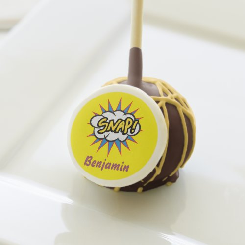 Snap Comic Book Retro Bright Yellow Cake Pops