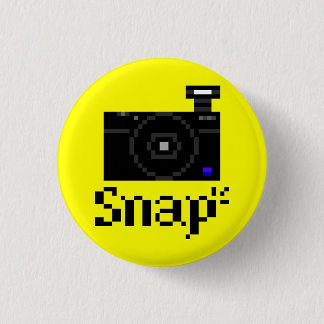 Snap! Compact Digital Camera Pixel Art Pinback Button (Front)