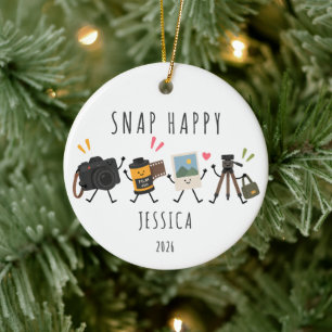 Snap Happy Personalized Photographer Ornament