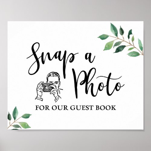 Snap Photo for Our Guest Book Greenery Sign