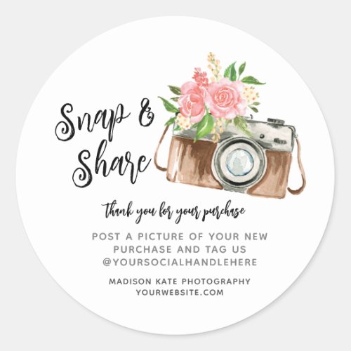Snap  Share Camera Business Round Sticker