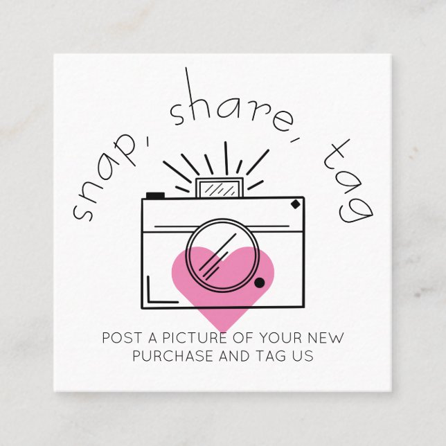 Snap Share Tag Heart Camera Social Media Business (Front)