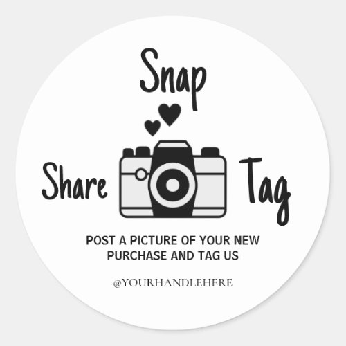 Snap Share Tag Simple Camera Crafts Small Business