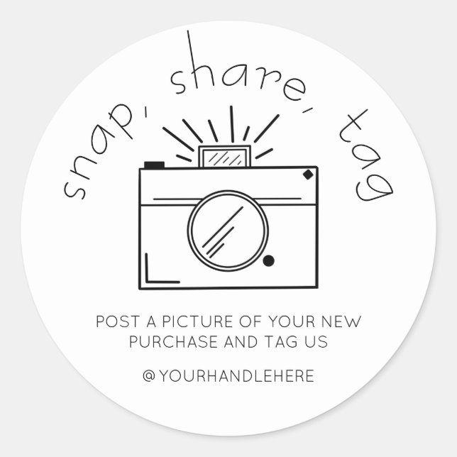 Snap Share Tag Simple Camera Social Media Business (Front)