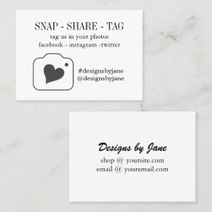 Snap Share Tag Small Business Order Insert Card