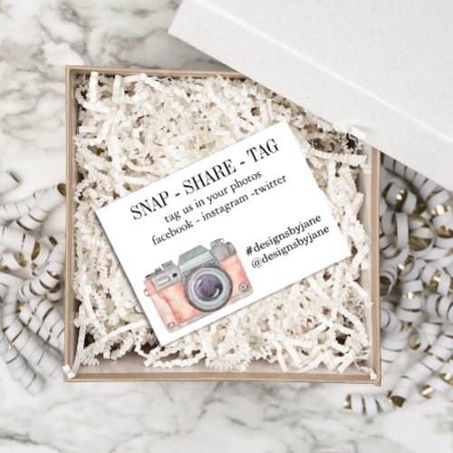 Snap Share Tag Small Business Order Insert Card