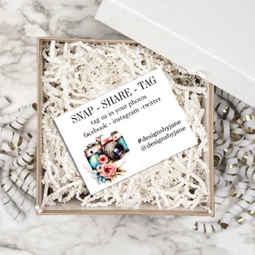 Snap Share Tag Small Business Order Insert Card