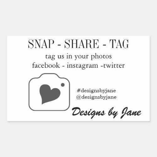 Snap Share Tag Small Business Sticker