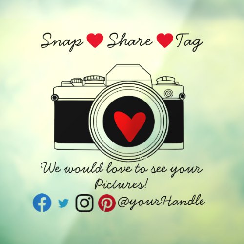 snap share tag social media small business sign 