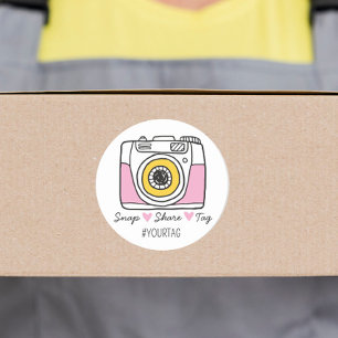 Snap & Share Thank You social media parcel Classic Round Sticker