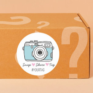 Snap & Share Thank You social media parcel Classic Round Sticker