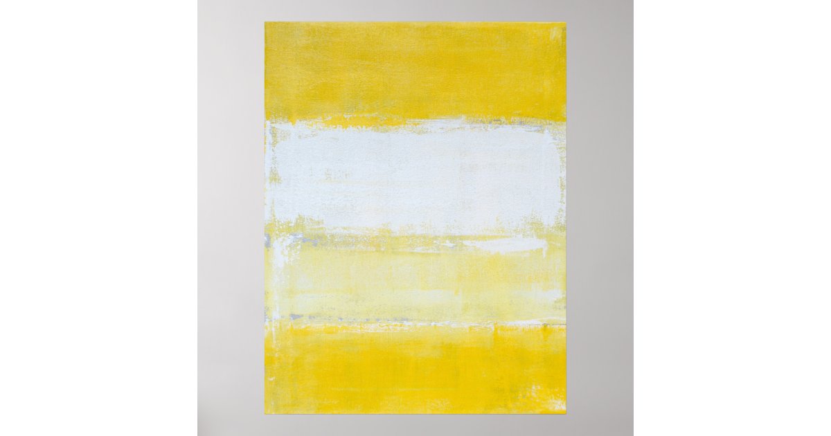 Snap Shot Grey And Yellow Abstract Art Poster Zazzle Com