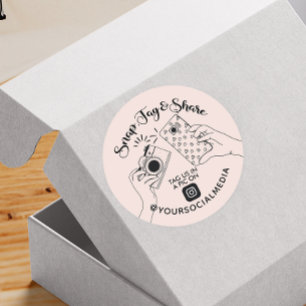 Snap, Tag, Share Instagram Social Media Classic Ro Classic Round Sticker