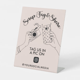 Snap, Tag, Share Instagram Social Media Pedestal Sign
