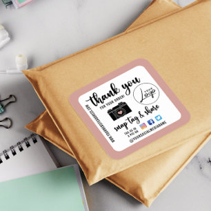Snap Tag & Share Social Media Order Thank You
