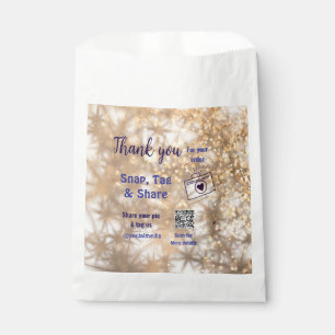 Snap tag share social media q r code glitter gold favor bag