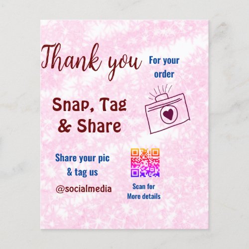 Snap tag share social media q r code glitter pink 