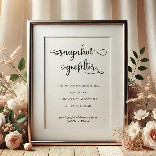 Snapchat geofilter black white Wedding Sign (Creator Uploaded)