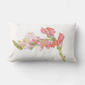 Snapdragon and Cornflower  Lumbar Pillow