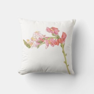 Snapdragon and Cornflower  Throw Pillow