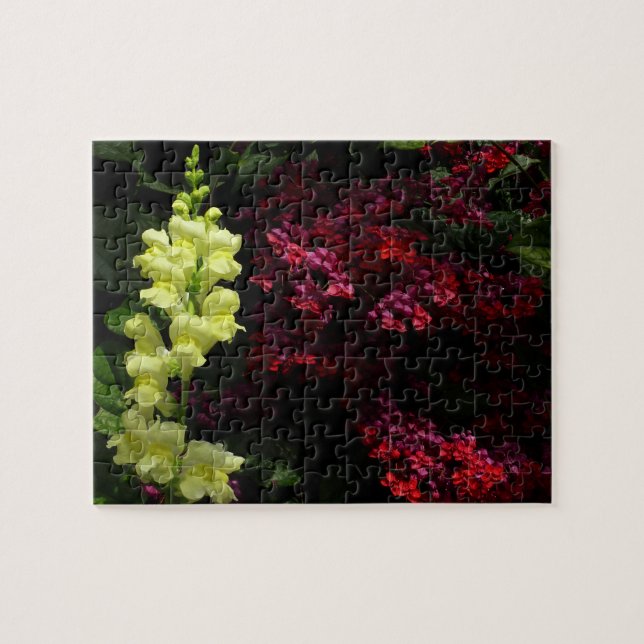 Snapdragon and Pagoda Flowers Colorful Floral Jigsaw Puzzle (Horizontal)