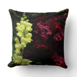 Snapdragon and Pagoda Flowers Colorful Floral Throw Pillow