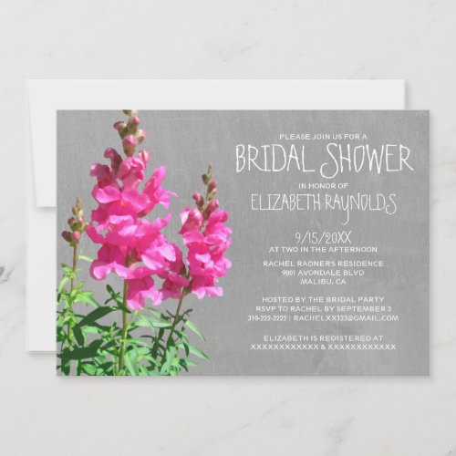 Snapdragon Bridal Shower Invitations