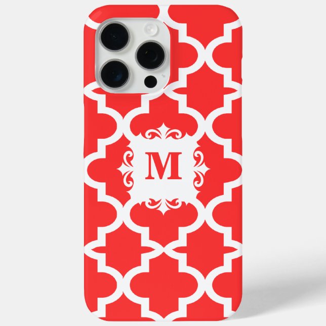 Snapdragon Coral Moroccan Tile Personalized iPhone Case-Mate iPhone Case (Back)