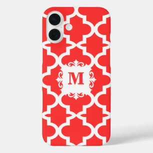 Snapdragon Coral Moroccan Tile Personalized iPhone iPhone 16 Plus Case