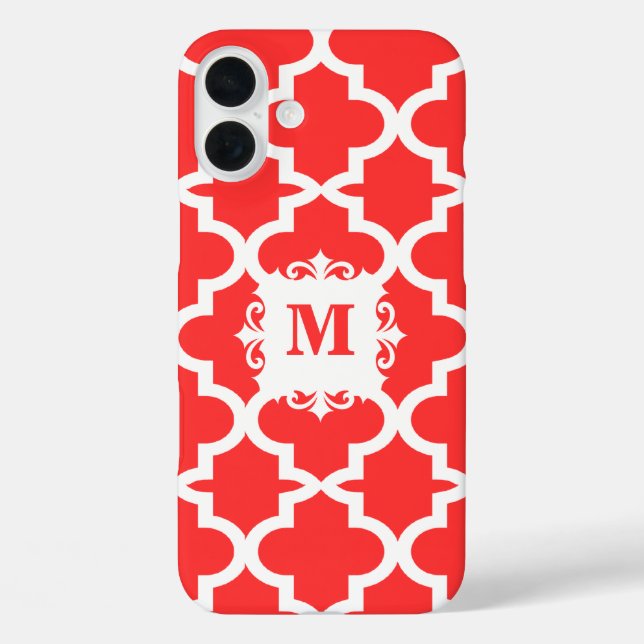 Snapdragon Coral Moroccan Tile Personalized iPhone Case-Mate iPhone Case (Back)