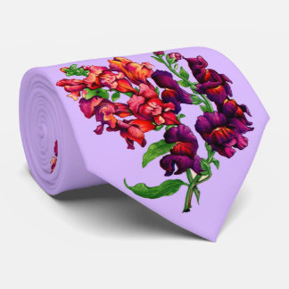 snapdragon print neck tie