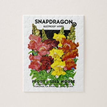 Snapdragon Vintage Seed Packet Jigsaw Puzzle by SunshineDazzle at Zazzle
