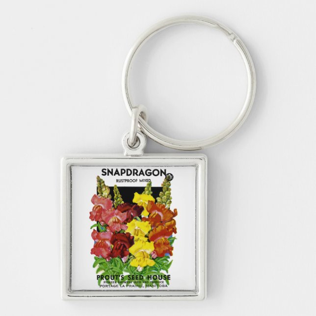 Snapdragon Vintage Seed Packet Keychain (Front)