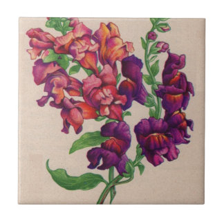 snapdragons ceramic tile