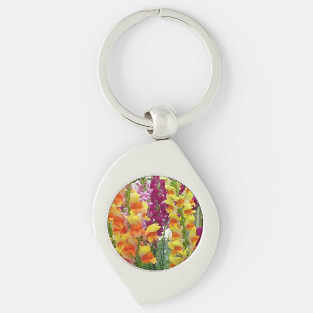 Snapdragons Colorful Floral Keychain (Front)
