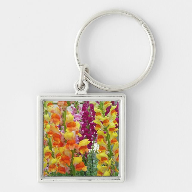 Snapdragons Colorful Floral Keychain (Front)