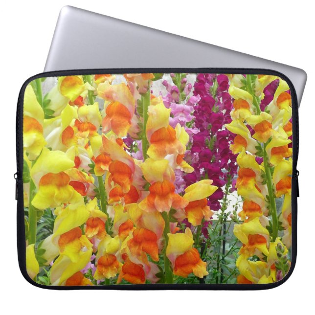 Snapdragons Colorful Floral Laptop Sleeve (Front)